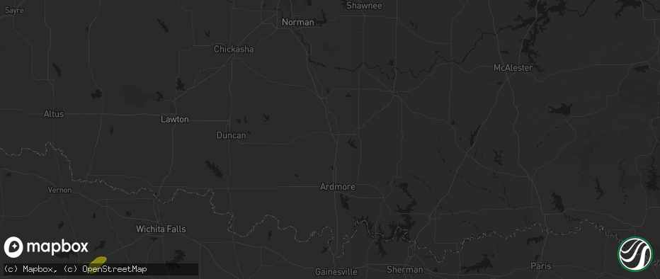 Hail map in Davis, OK on May 10, 2026