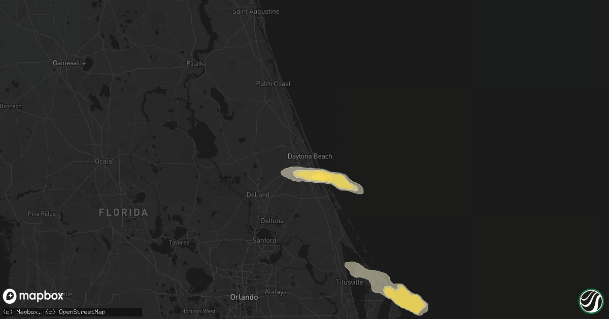 Hail map in Daytona Beach, FL on May 10, 2026
