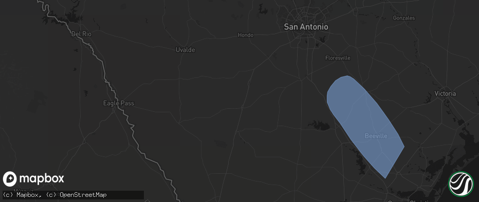 Hail map in Dilley, TX on May 10, 2026
