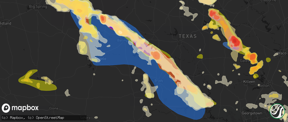 Hail map in Doole, TX on May 10, 2026