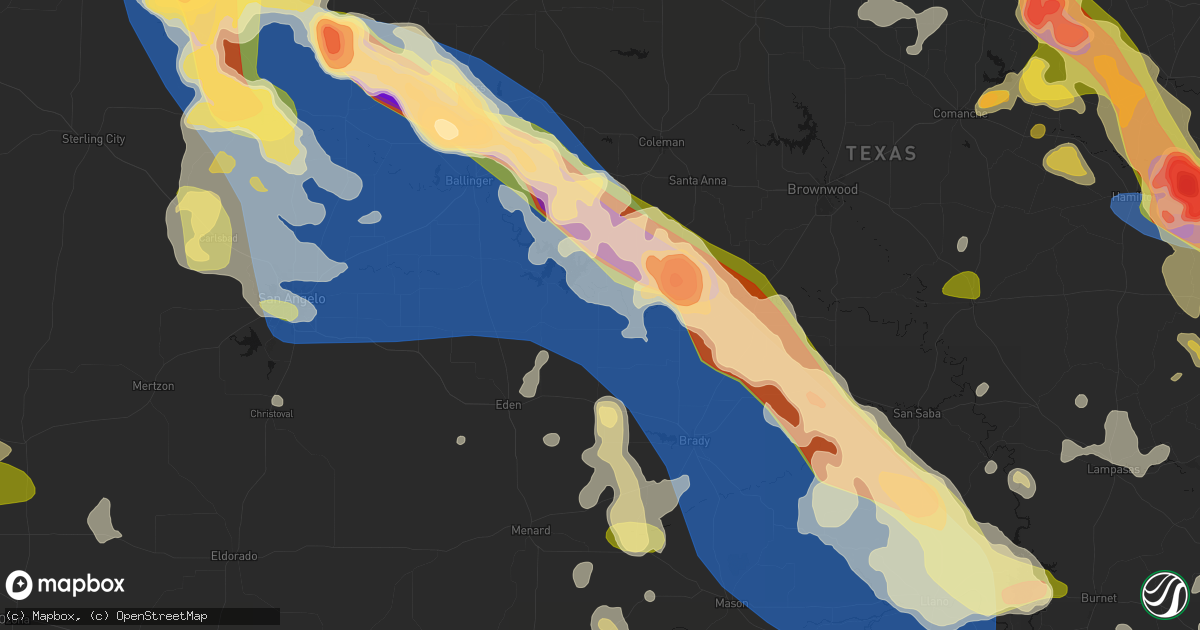 Hail map in Doole, TX on May 10, 2026