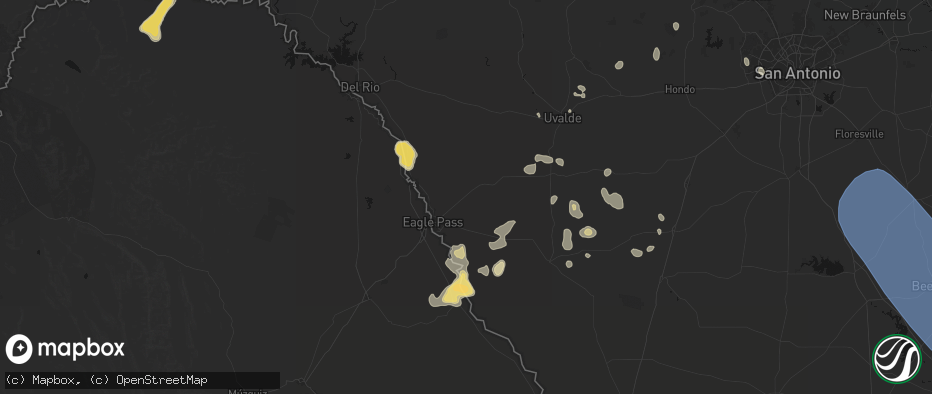 Hail map in Eagle Pass, TX on May 10, 2026