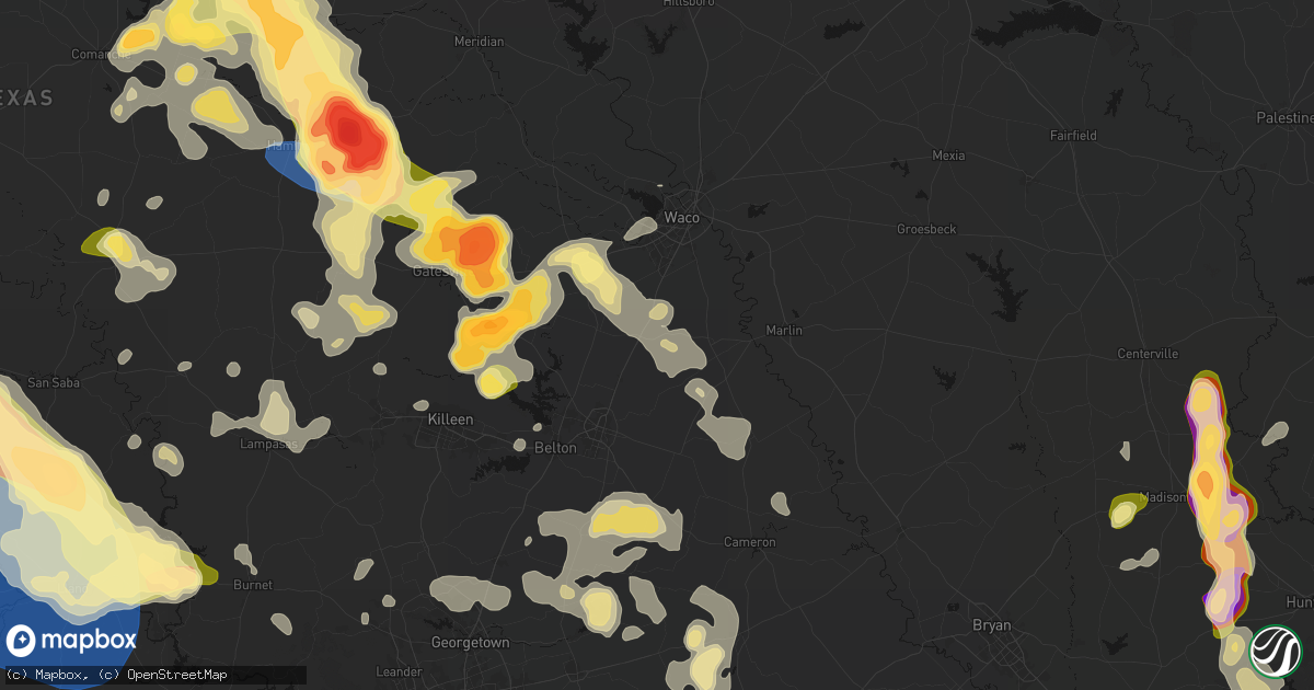 Hail map in Eddy, TX on May 10, 2026