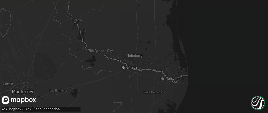 Hail map in Edinburg, TX on May 10, 2026