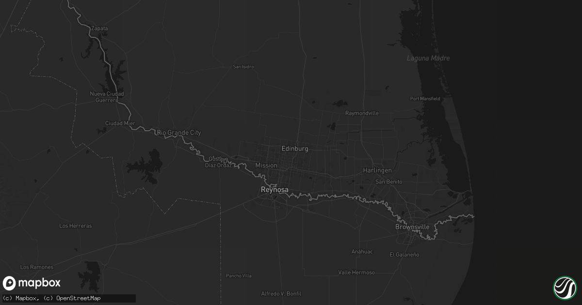 Hail map in Edinburg, TX on May 10, 2026