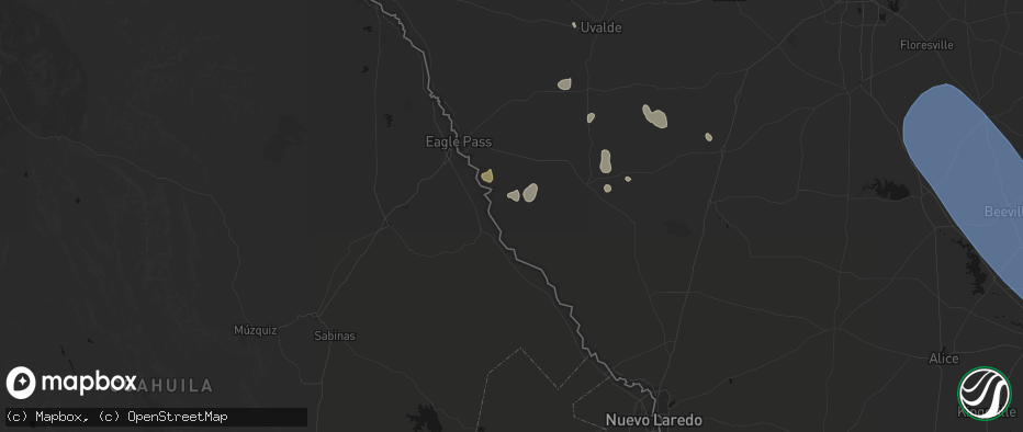 Hail map in El Indio, TX on May 10, 2026