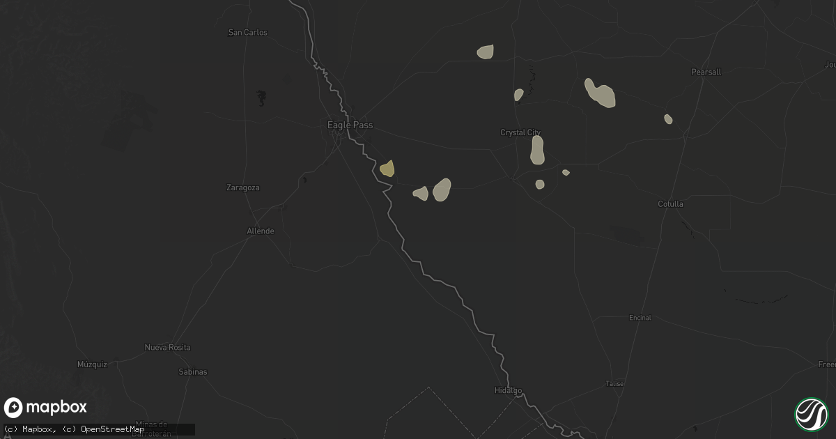 Hail map in El Indio, TX on May 10, 2026