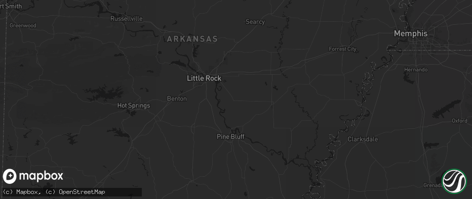 Hail map in England, AR on May 10, 2026