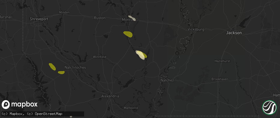 Hail map in Enterprise, LA on May 10, 2026
