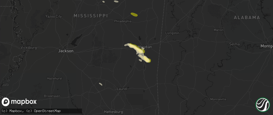 Hail map in Enterprise, MS on May 10, 2026