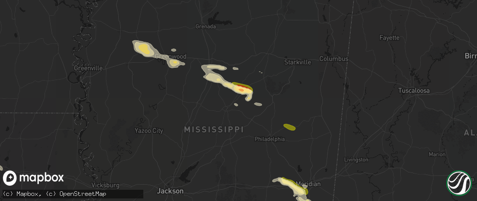 Hail map in Ethel, MS on May 10, 2026