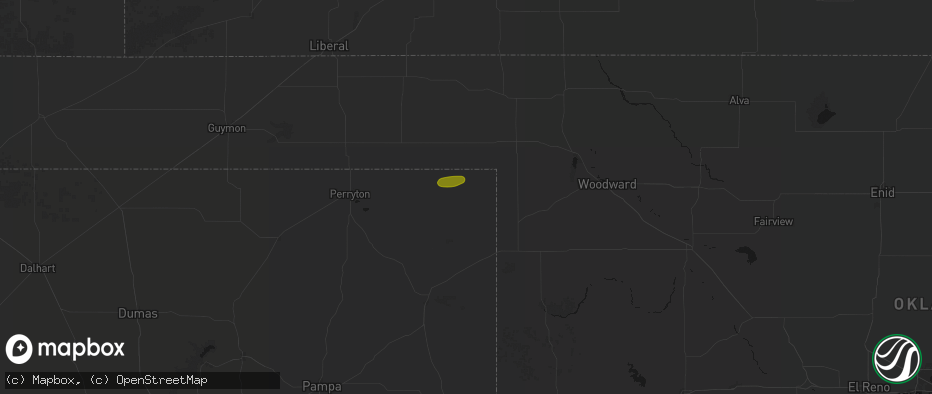 Hail map in Follett, TX on May 10, 2026