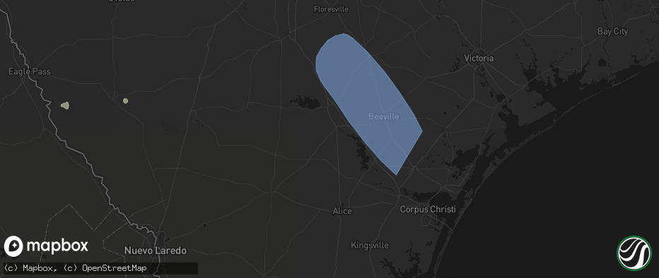 Hail map in George West, TX on May 10, 2026