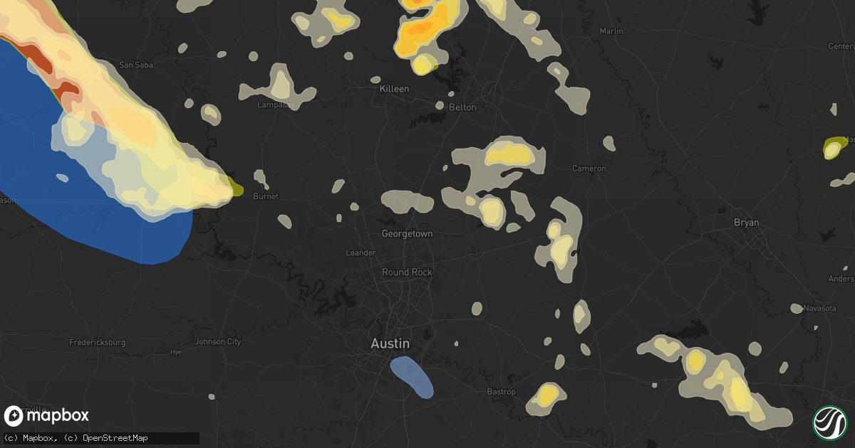 Hail map in Georgetown, TX on May 10, 2026