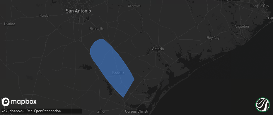 Hail map in Goliad, TX on May 10, 2026