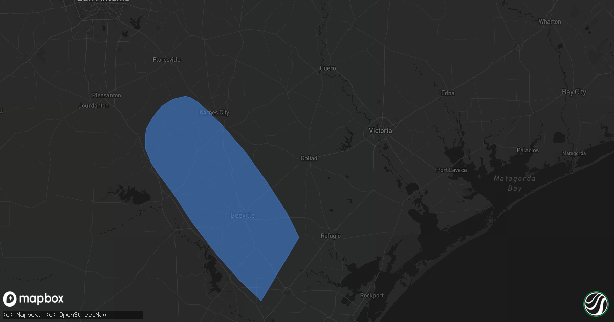 Hail map in Goliad, TX on May 10, 2026
