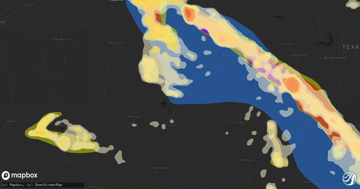 Hail map in Goodfellow Afb, TX on May 10, 2026