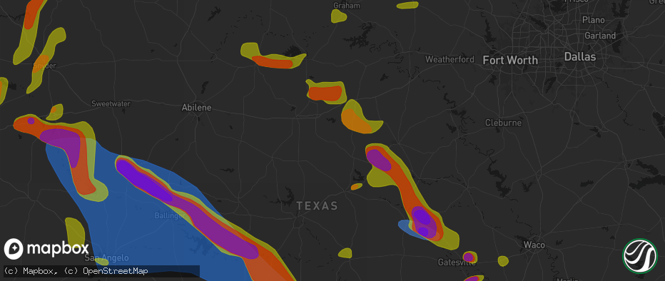 Hail map in Gorman, TX on May 10, 2026