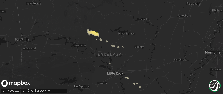 Hail map in Greenbrier, AR on May 10, 2026