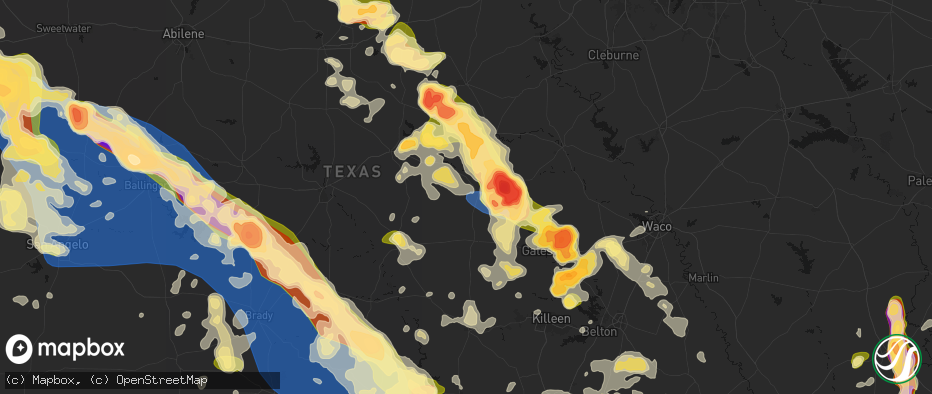 Hail map in Hamilton, TX on May 10, 2026