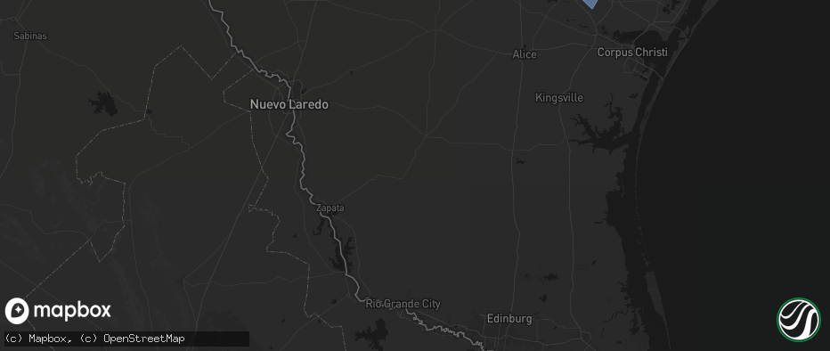 Hail map in Hebbronville, TX on May 10, 2026