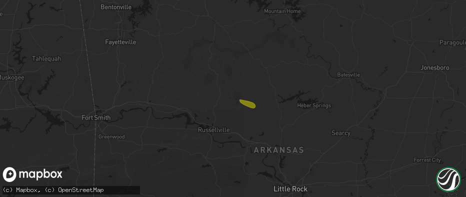 Hail map in Hector, AR on May 10, 2026