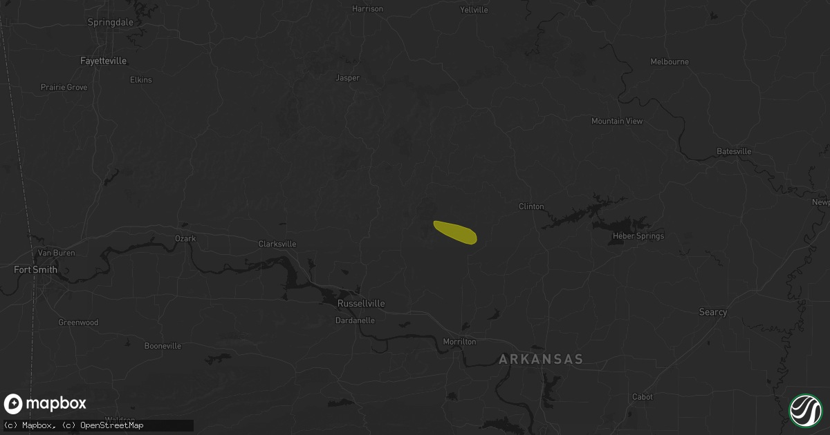 Hail map in Hector, AR on May 10, 2026