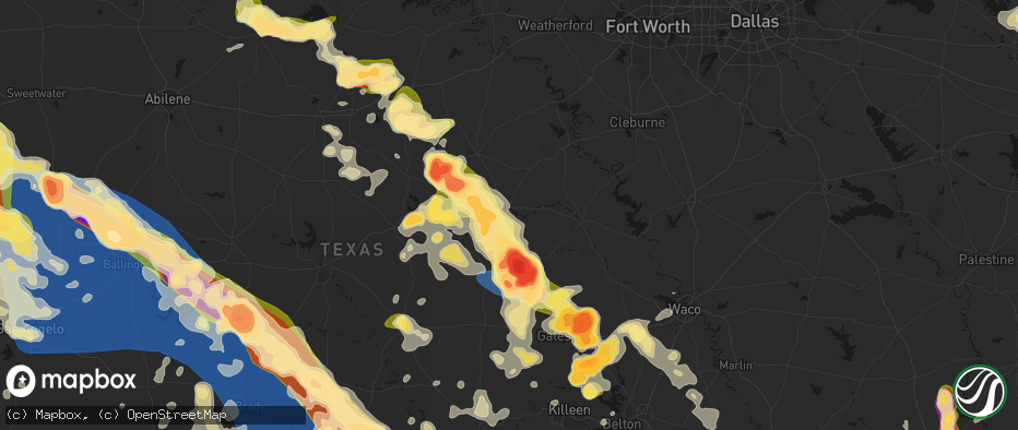 Hail map in Hico, TX on May 10, 2026