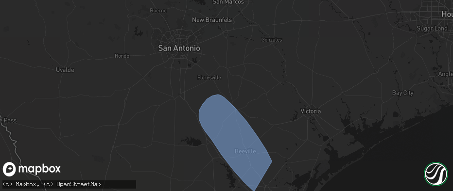 Hail map in Hobson, TX on May 10, 2026