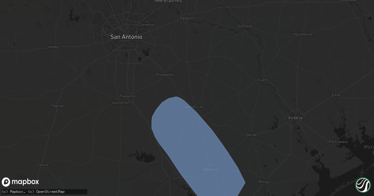 Hail map in Hobson, TX on May 10, 2026