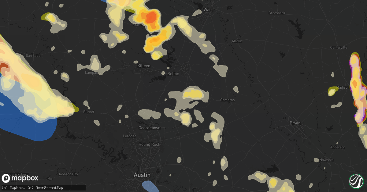 Hail map in Holland, TX on May 10, 2026