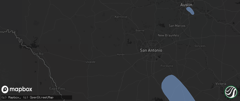 Hail map in Hondo, TX on May 10, 2026