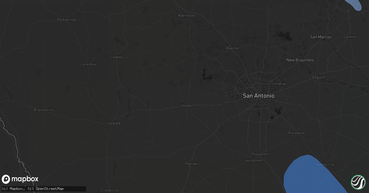 Hail map in Hondo, TX on May 10, 2026