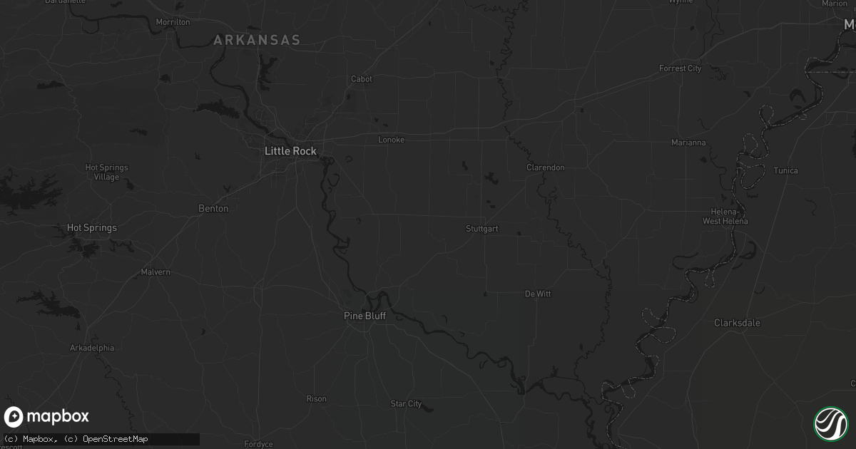 Hail map in Humnoke, AR on May 10, 2026