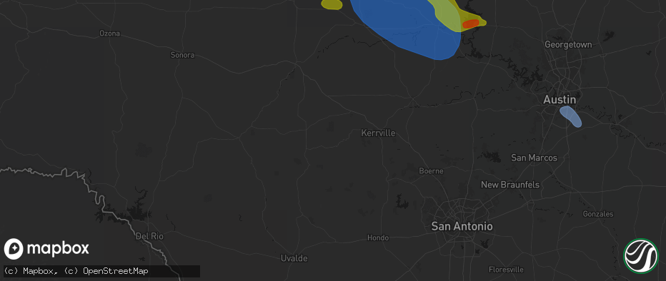 Hail map in Hunt, TX on May 10, 2026