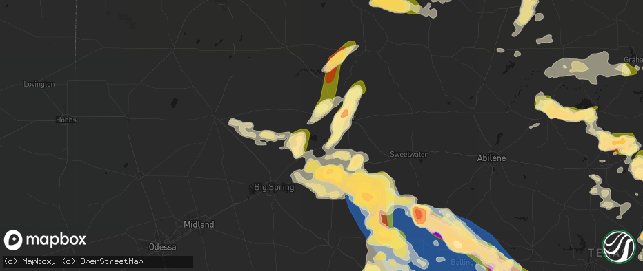 Hail map in Ira, TX on May 10, 2026