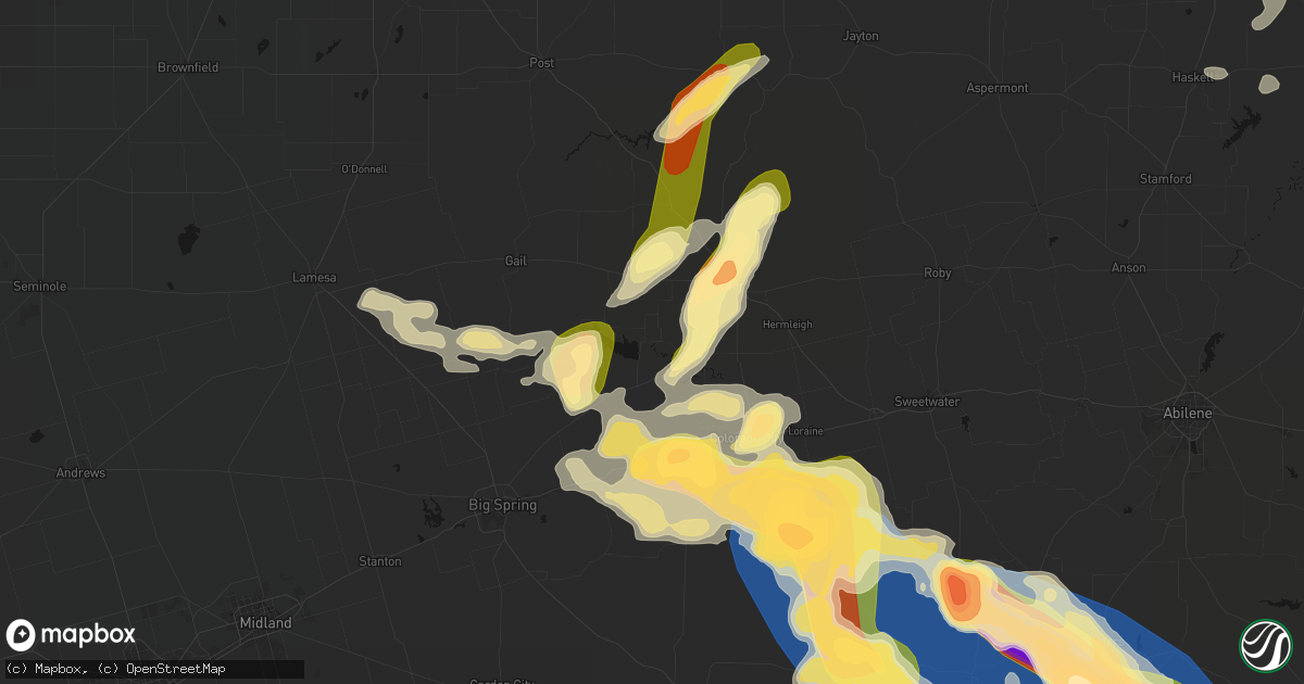 Hail map in Ira, TX on May 10, 2026