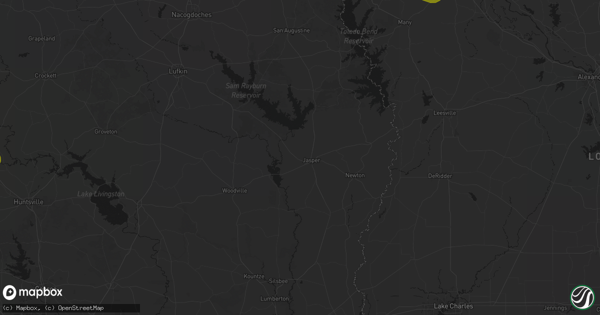 Hail map in Jasper, TX on May 10, 2026