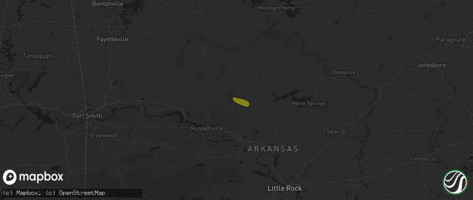Hail map in Jerusalem, AR on May 10, 2026