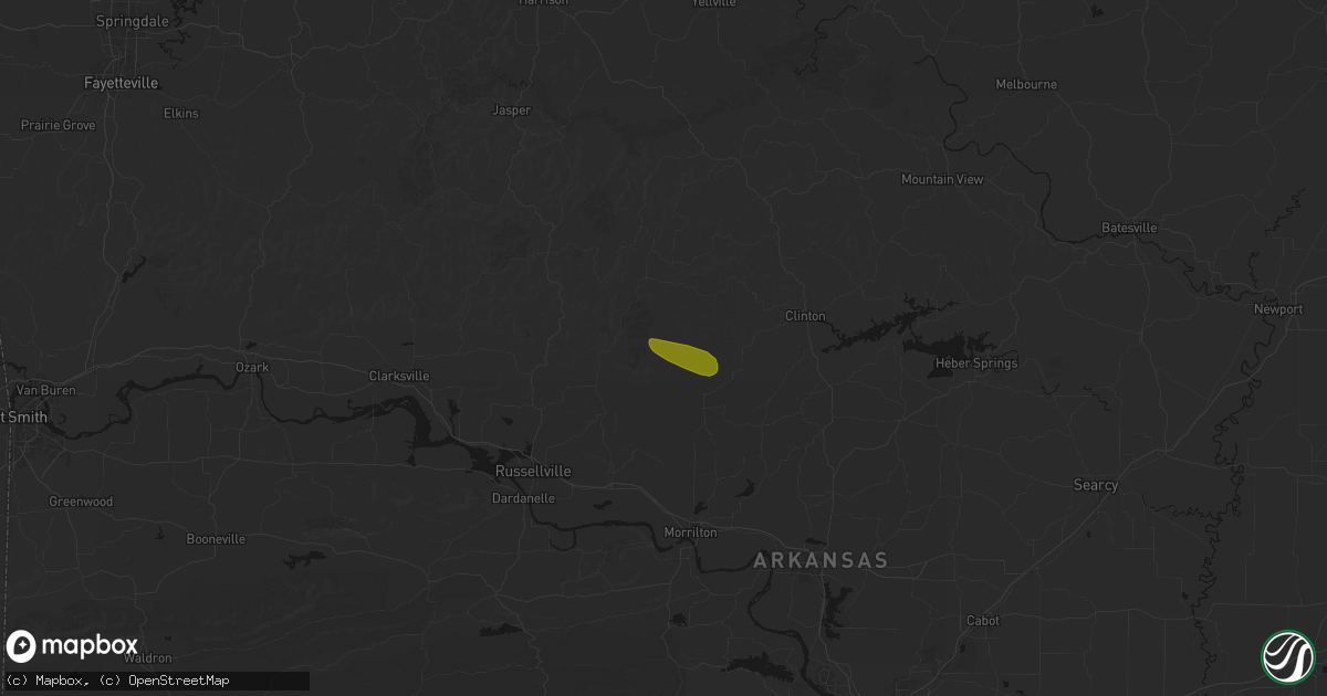 Hail map in Jerusalem, AR on May 10, 2026