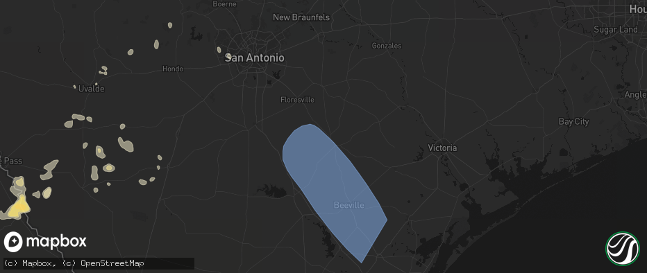 Hail map in Karnes City, TX on May 10, 2026
