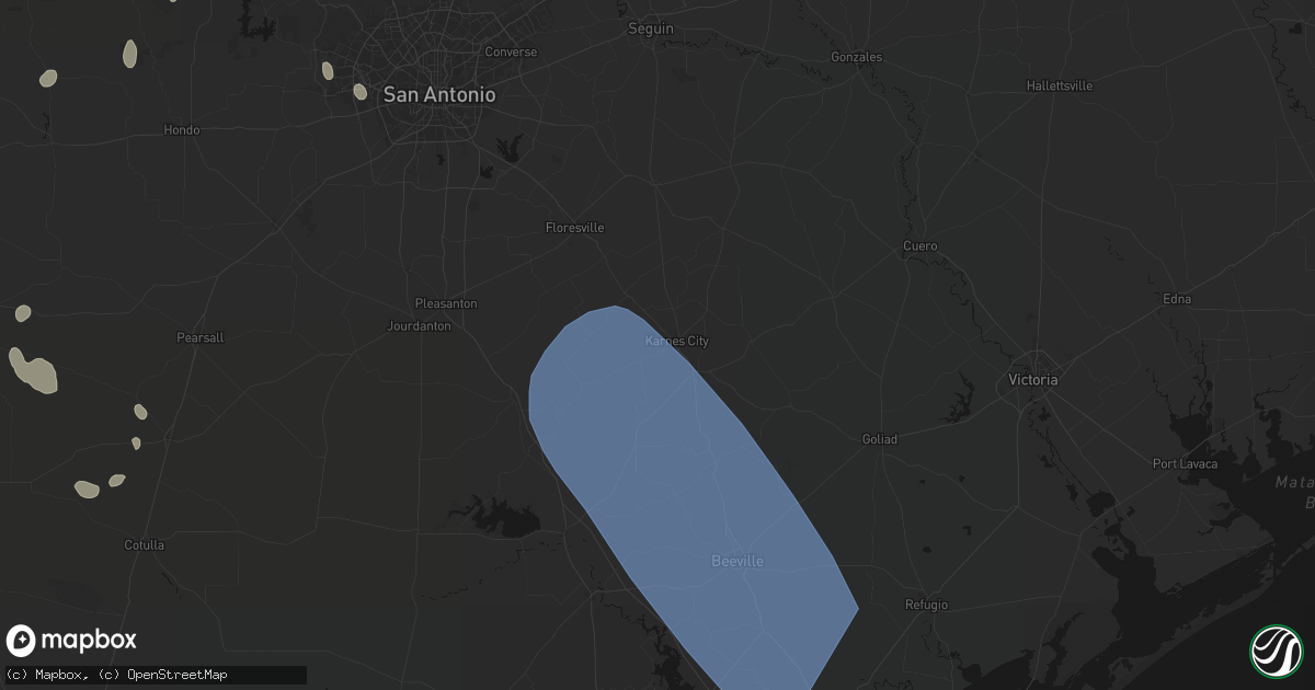 Hail map in Karnes City, TX on May 10, 2026