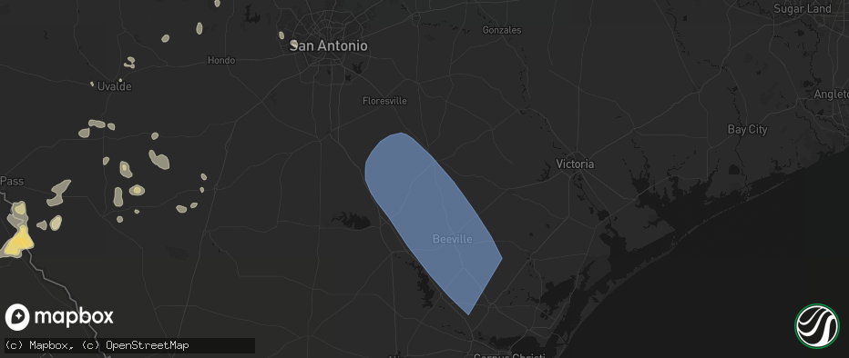 Hail map in Kenedy, TX on May 10, 2026
