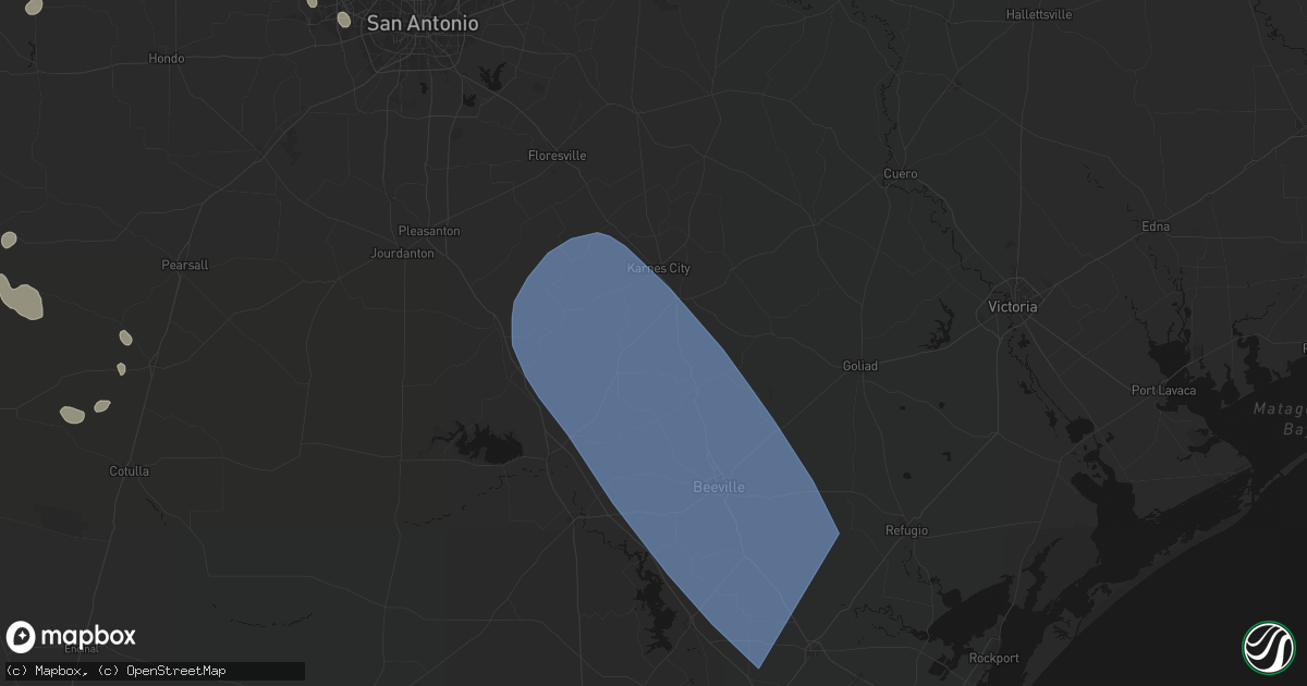 Hail map in Kenedy, TX on May 10, 2026