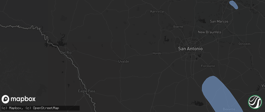Hail map in Knippa, TX on May 10, 2026