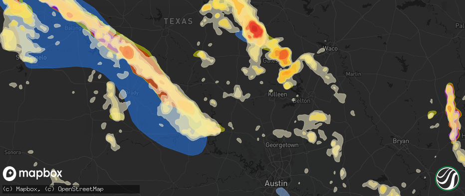 Hail map in Lampasas, TX on May 10, 2026