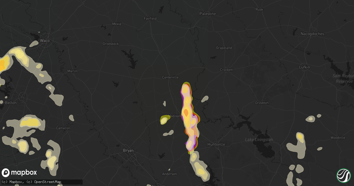 Hail map in Leona, TX on May 10, 2026