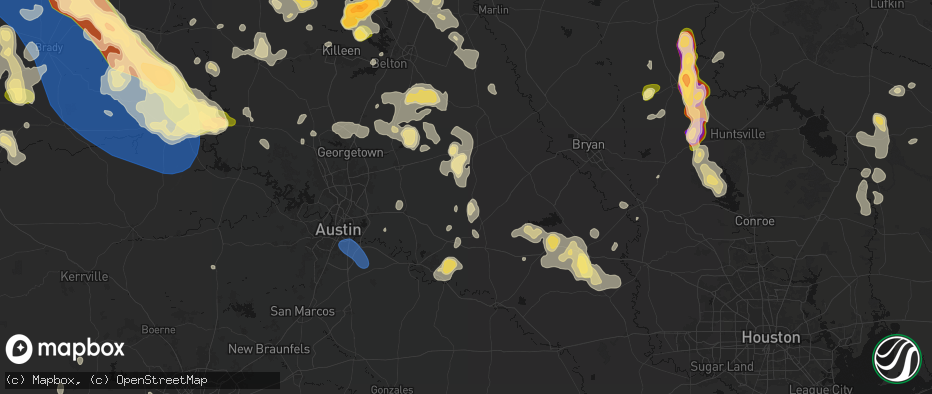 Hail map in Lexington, TX on May 10, 2026