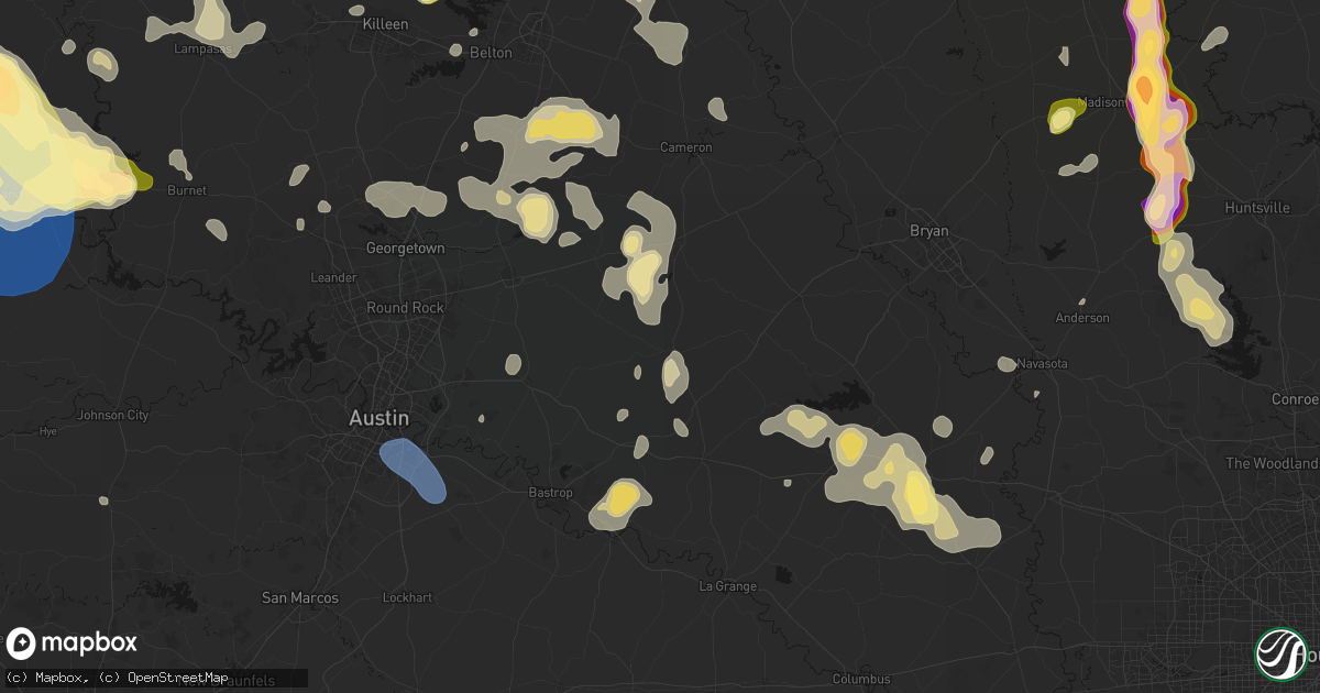 Hail map in Lexington, TX on May 10, 2026