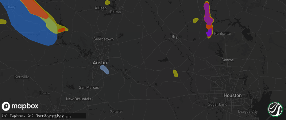 Hail map in Lincoln, TX on May 10, 2026